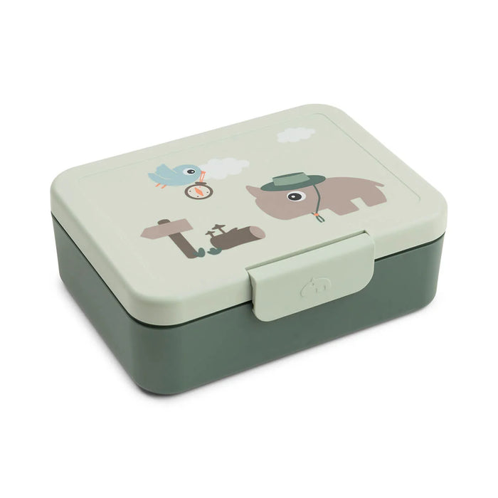 Done by Deer - Lunch box w/divider Tiny trails Green