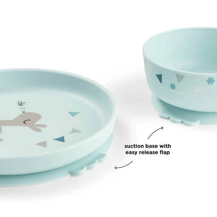 Done by Deer -Foodie dinner set with suction Celebration Blue