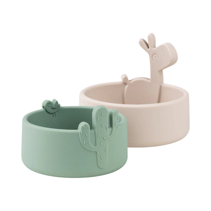Done by Deer - Silicone bowl set 2 pcs Lalee Sand/Green