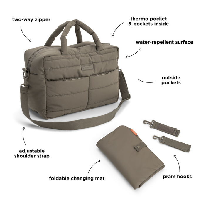 Done By Deer - Done by Deer - Quilted changing bag Taupe