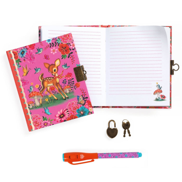 Djeco - SMALL SECRET NOTEBOOK - MAGIC PEN - Fiona little secret notebook - magic pen