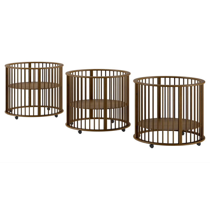 Dino babypark rond (Ø 90 cm) - Walnoot