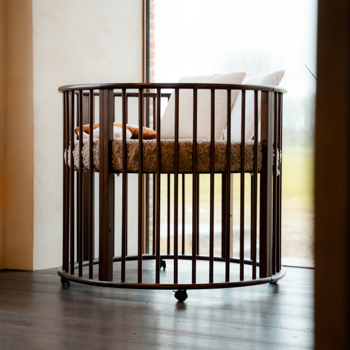 Dino babypark rond (Ø 90 cm) - Walnoot
