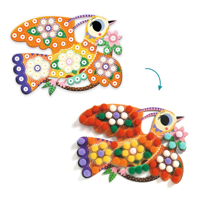 Djeco - Vingerverven - Knutselen met pompons
