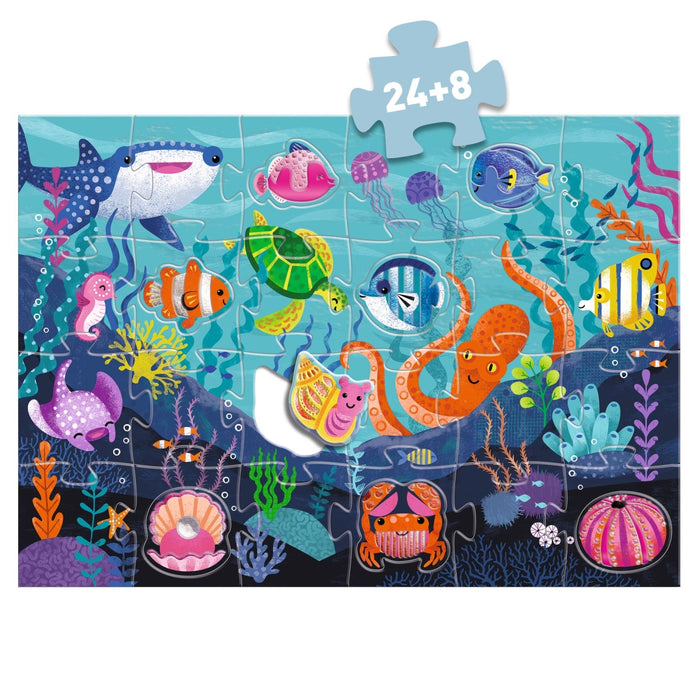 Djeco - REUZEPUZZEL - onder de zee 24 + 8 stuks - FSC MIX