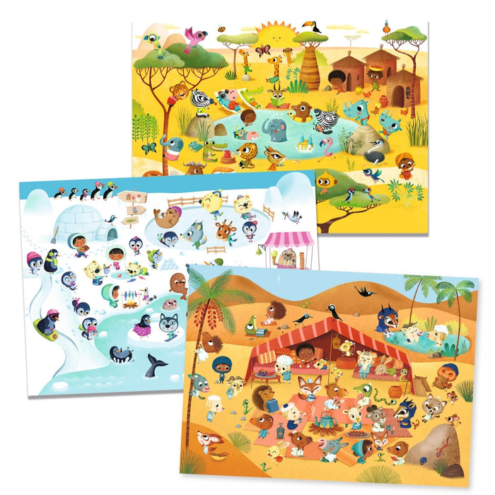 Djeco - Transferstickers Savanne, woestijn en noordpool