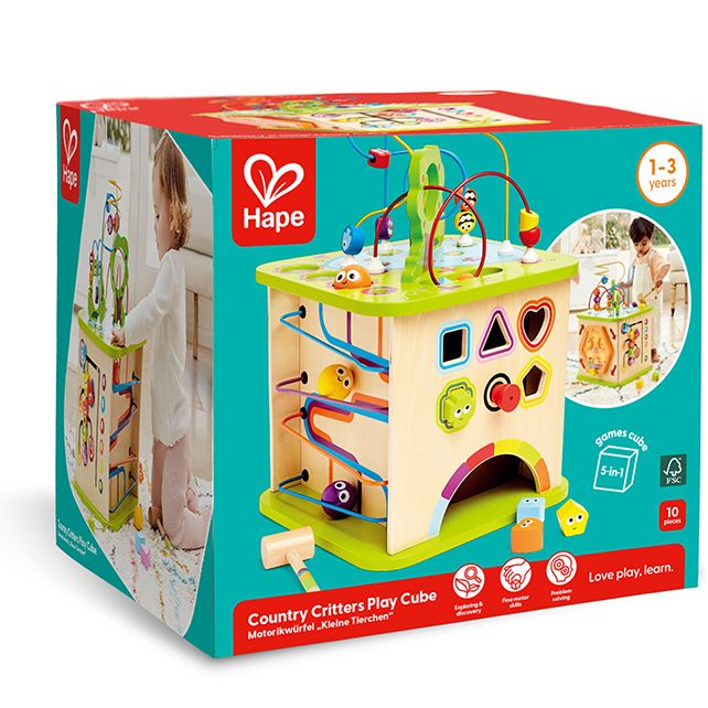 Hape - Country Critters Play Cube