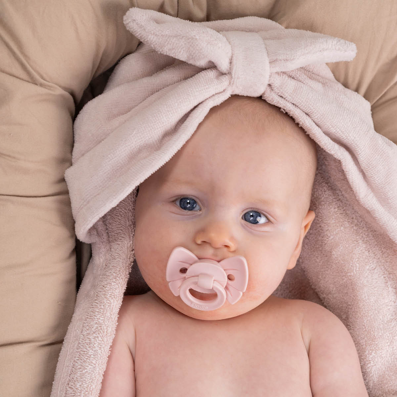 Elodie - Badcape Powder Pink Bow
