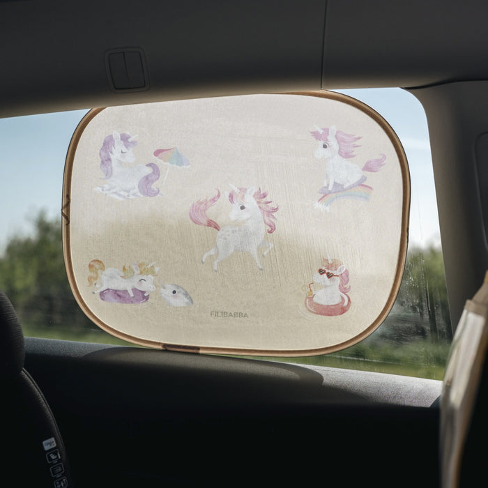 Filibabba - Zonneschermen voor in de auto (2-pack) – Unicorn