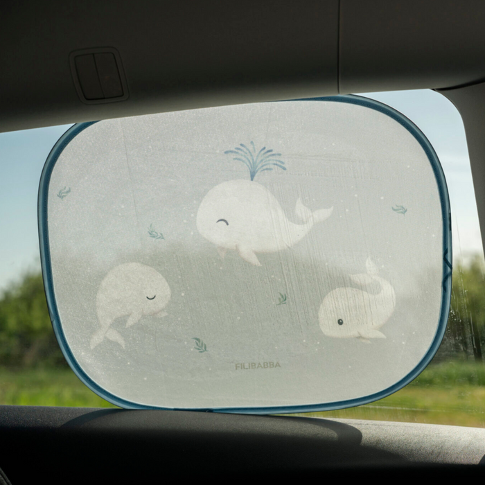Filibabba - Zonneschermen voor in de auto (2-pack) – Walvis