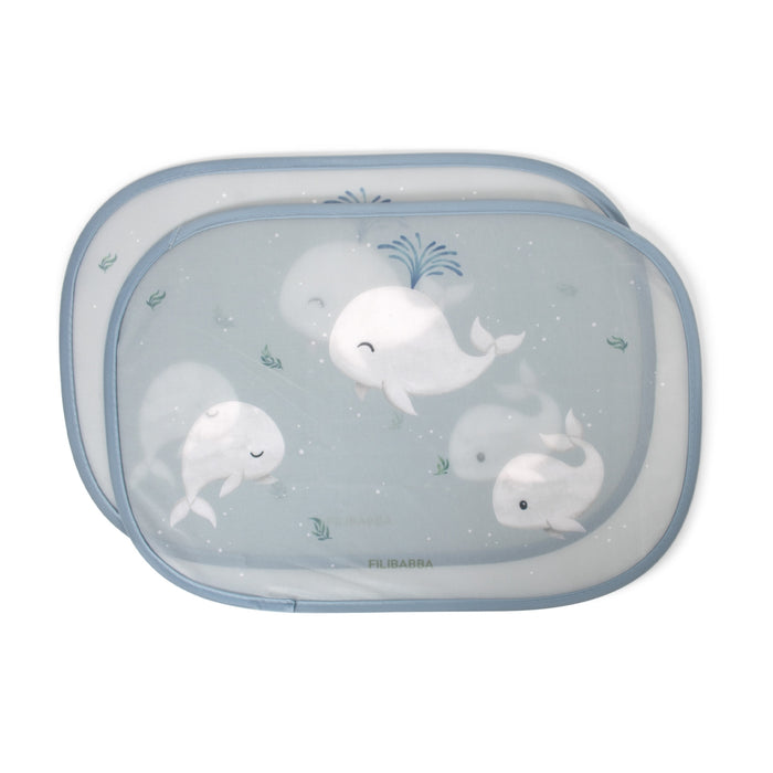 Filibabba - Zonneschermen voor in de auto (2-pack) – Walvis