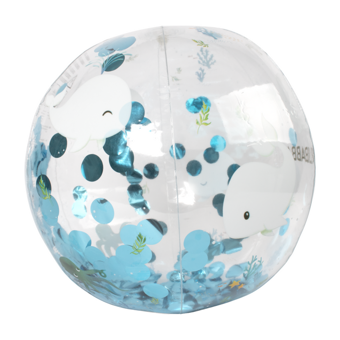 Filibabba - Strandbal met confetti - Walvis