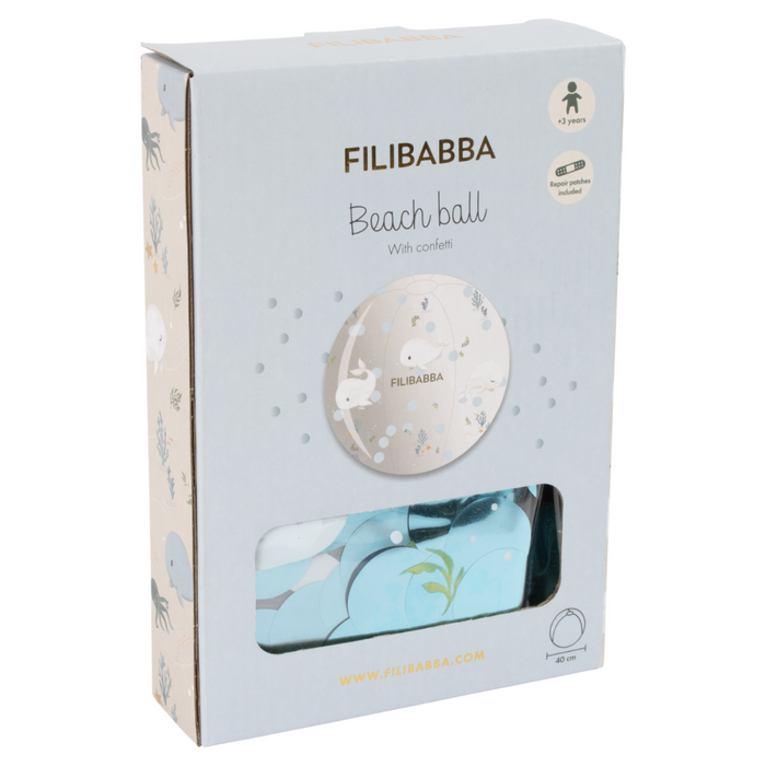 Filibabba - Strandbal met confetti - Walvis