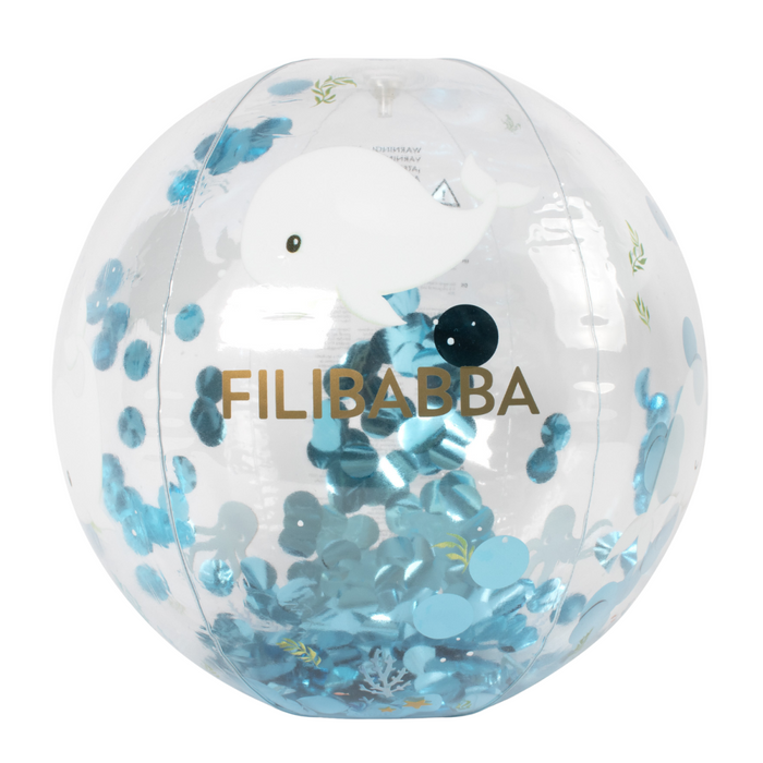 Filibabba - Strandbal met confetti - Walvis
