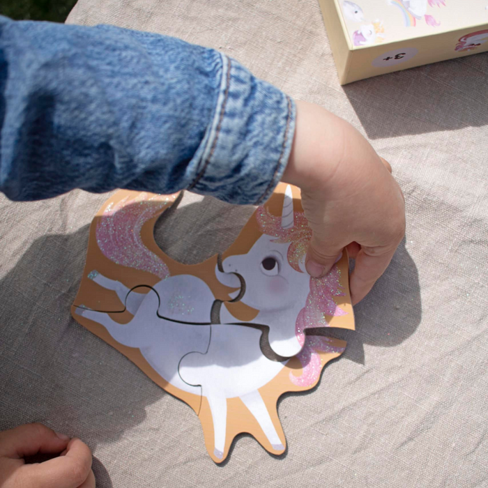 Filibabba - Set van 7 puzzels - Unicorn