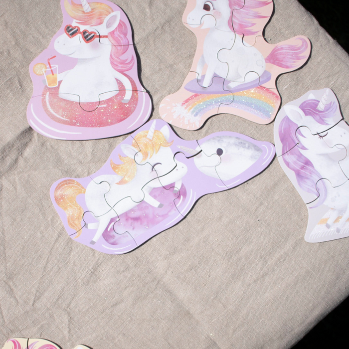 Filibabba - Set van 7 puzzels - Unicorn