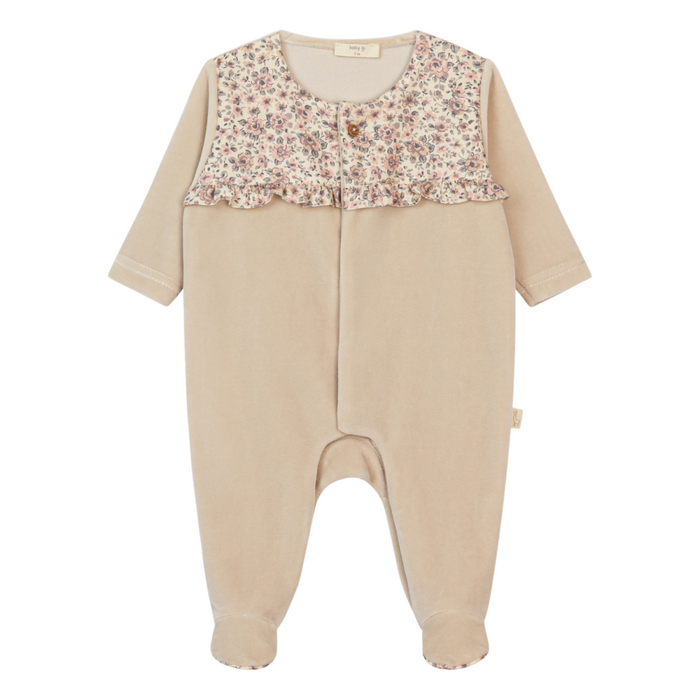 Baby Gi - Taupe fairy footie with front buttons