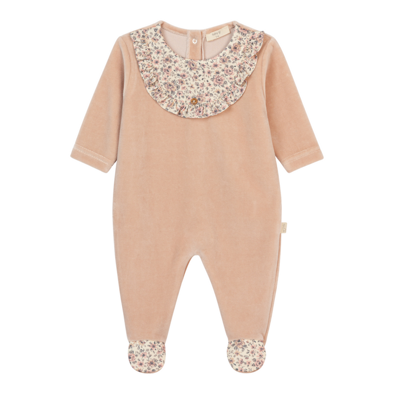 Baby Gi - Babypakje fairy velours with flowers - Pastel Pink