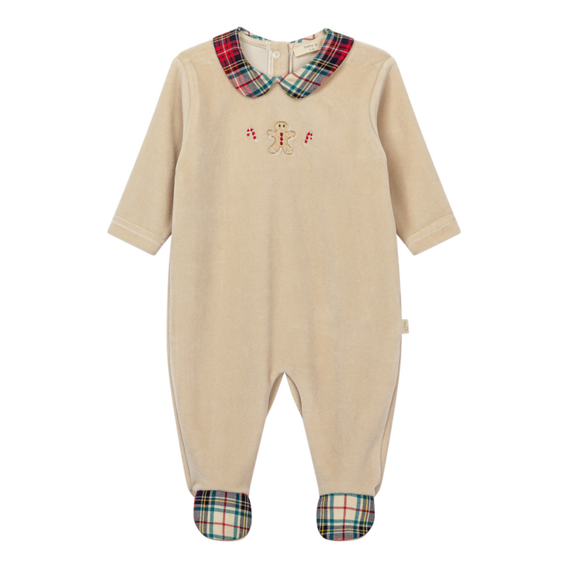 Baby Gi - Babypakje velours Gingerbread - Taupe