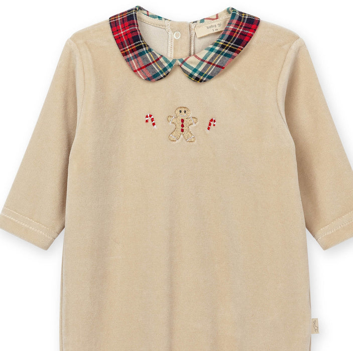 Baby Gi - Babypakje velours Gingerbread - Taupe