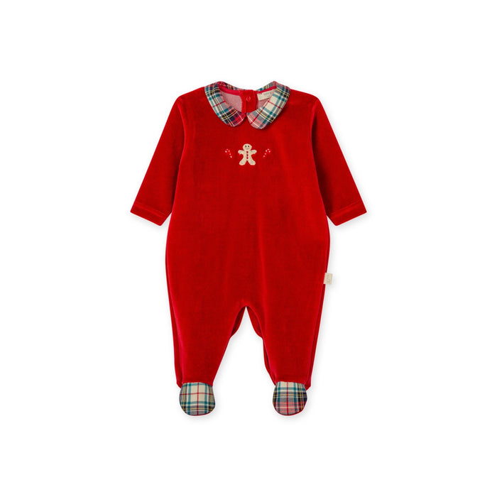 Baby Gi - Babypakje velours Gingerbread - Red