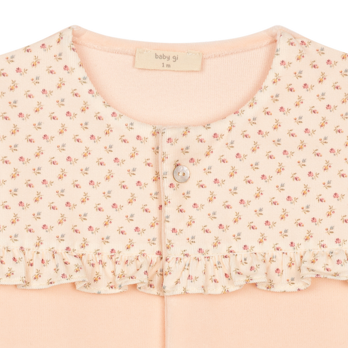 Baby Gi - Peach heather footie with front buttons