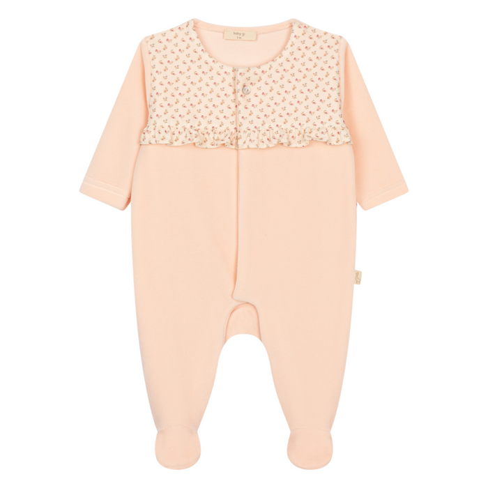 Baby Gi - Peach heather footie with front buttons