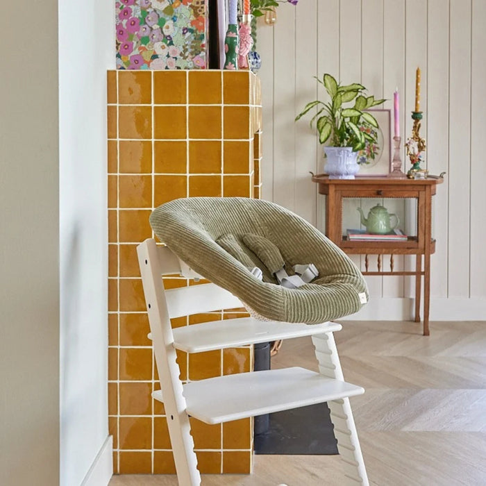 Ditishoudt - Tripp Trapp newbornhoes - Rib mosgroen + gordelpads