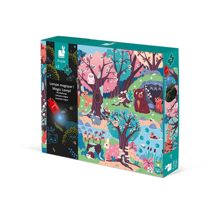Janod - Puzzel Tactile - Magische lamp - Het bos
