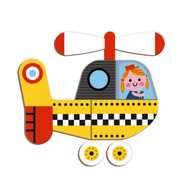 Janod - Magnetisch boek - Voertuigen