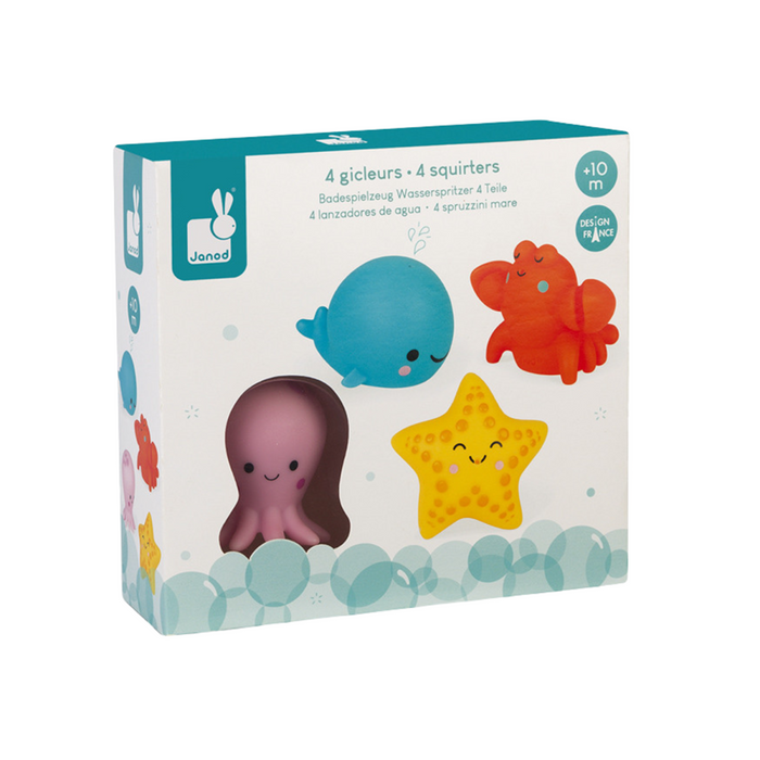 Janod - Badspeeltjes (4 stuks) - Zeedieren