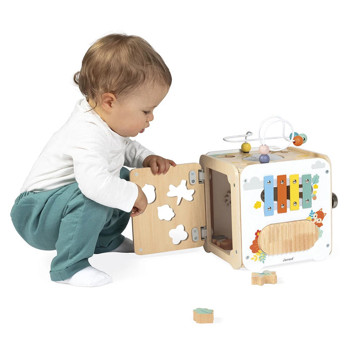 Janod - Houten activiteitenkubus Pure