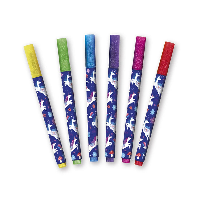 Janod - Dreamland glitter markeerstiften 6 stuks