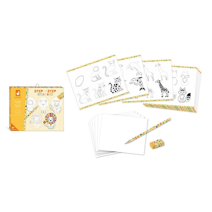 Janod - Creatieve Tekenbox – 20 Diermodellen