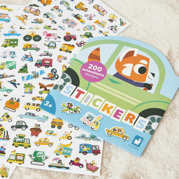 Janod - 200 stickers en vellen – voertuigen