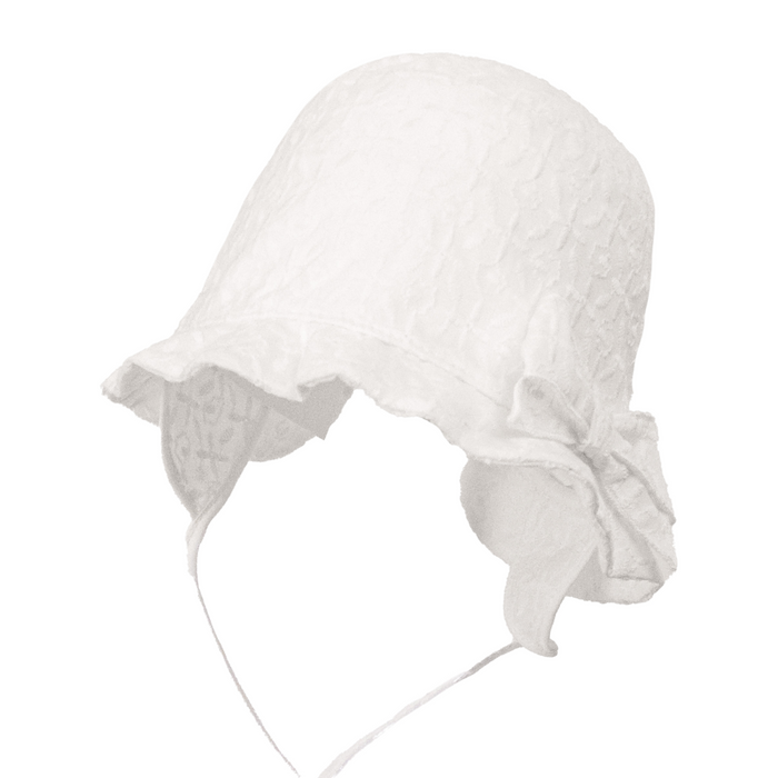 Jamiks - Zonnehoedje Piccolino met strik - Wit