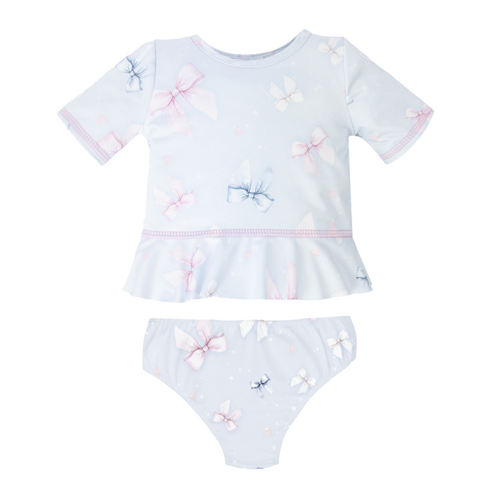 Jamiks - Zwemshirt en broekje met strikjes - Blauw