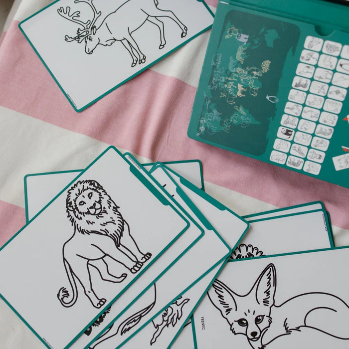 Kidywolf - KIDYDRAW-MINI tekenblok  - Dieren over de hele wereld