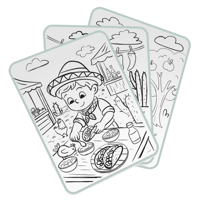 Kidywolf - Kidydraw-Pad - Food around the world