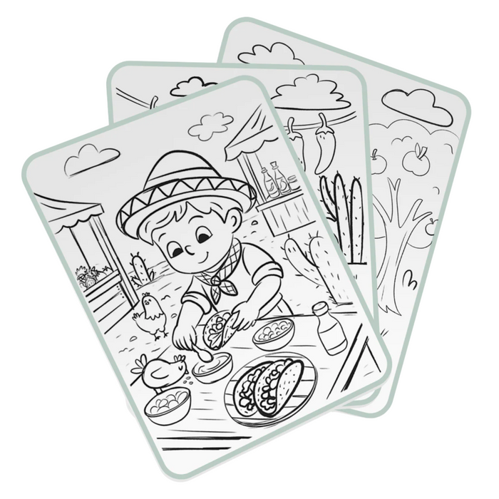 Kidywolf - Kidydraw-Pad - Food around the world