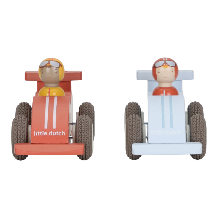 Little Dutch - Pullback racewagens met pegdoll FSC