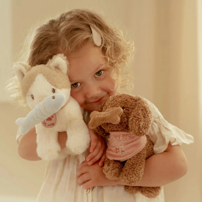 Little Dutch - Knuffelhond Jackie in tas – Roze – Essentials