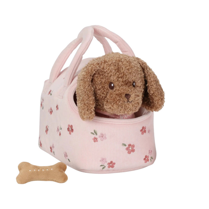 Little Dutch - Knuffelhond Jackie in tas – Roze – Essentials