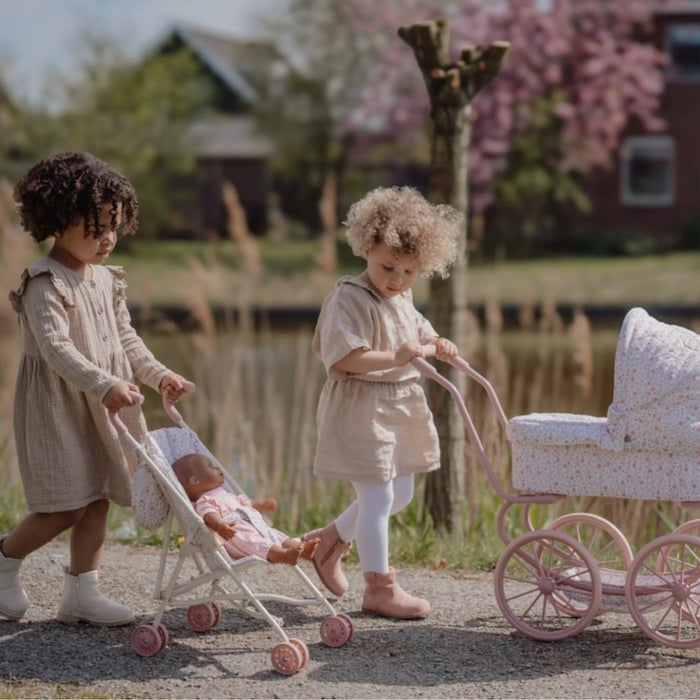 Little Dutch - Metalen Poppenbuggy Soft Flowers