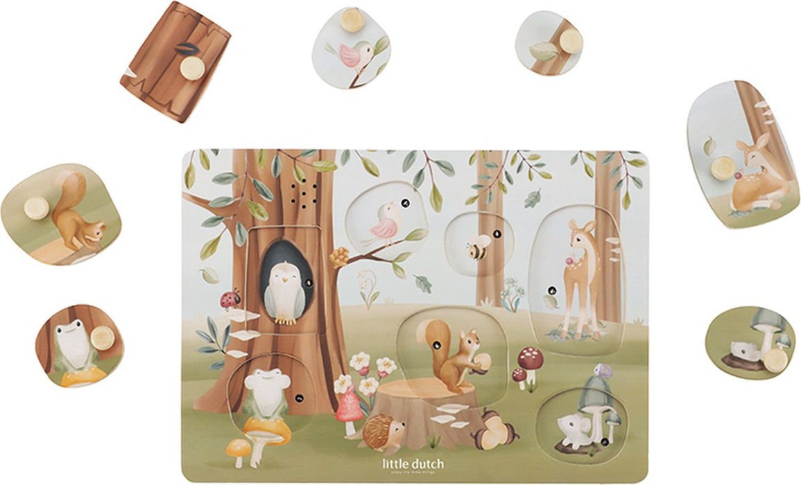 Little Dutch - Geluidenpuzzel hout - Forest Friends FSC