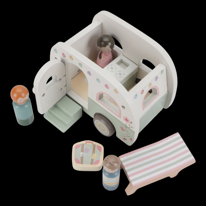 Little Dutch - Houten speelgoed auto met caravan FSC