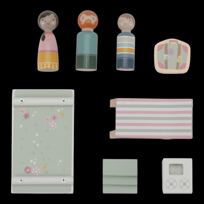 Little Dutch - Houten speelgoed auto met caravan FSC