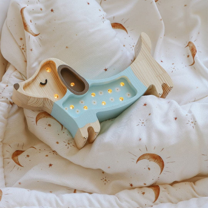 Little Lights - Puppy mini daisy on blue