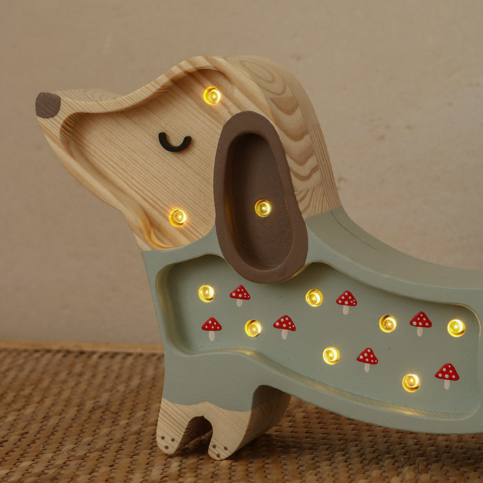 Little Lights - Puppy mini - Mushrooms on green