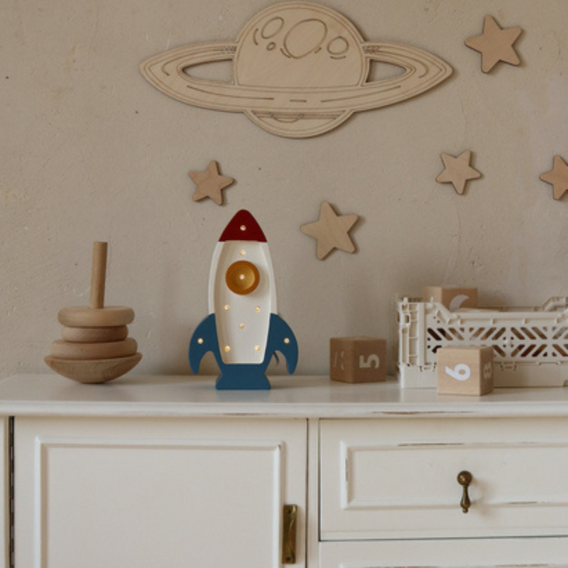Little Lights Space Rocket Mini Night Light - Galactic White